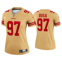 Women San Francisco 49ers #97 2021 Nick Bosa Gold Inverted Legend Jersey