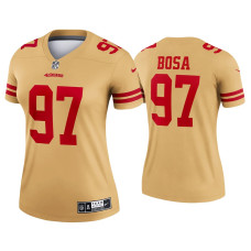 Women San Francisco 49ers #97 2021 Nick Bosa Gold Inverted Legend Jersey