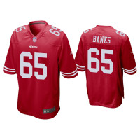 Men San Francisco 49ers #65 Aaron Banks Scarlet Game Jersey