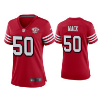 Women San Francisco 49ers #50 Alex Mack Scarlet 75th Anniversary Jersey