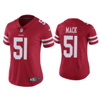 Women San Francisco 49ers #50 Vapor Limited Alex Mack 49ers Scarlet Jersey