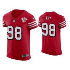 Men San Francisco 49ers #98 Arden Key Scarlet 75th Anniversary Jersey