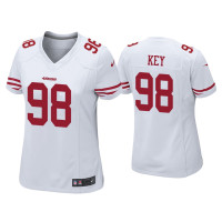 Women San Francisco 49ers #98 Arden Key White Game Jersey