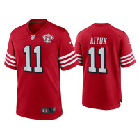 Men San Francisco 49ers #11 Brandon Aiyuk Scarlet 75th Anniversary Jersey