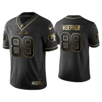 Men San Francisco 49ers #89 Golden Edition Vapor Limited 49ers Charlie Woerner Black Jersey