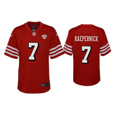 Youth San Francisco 49ers #7 Colin Kaepernick Scarlet 75th Anniversary Jersey