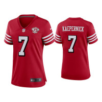 Women San Francisco 49ers #7 Colin Kaepernick Scarlet 75th Anniversary Jersey