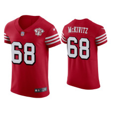 Men San Francisco 49ers #68 Colton McKivitz Scarlet 75th Anniversary Jersey