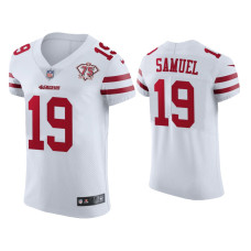 Men San Francisco 49ers #19 Deebo Samuel White 75th Anniversary Jersey