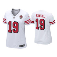 Women San Francisco 49ers #19 Deebo Samuel White 75th Anniversary Jersey