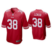 Men San Francisco 49ers #38 Deommodore Lenoir Scarlet Game Jersey