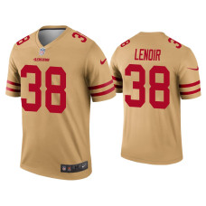 Men San Francisco 49ers #38 Deommodore Lenoir Gold Inverted Legend Jersey