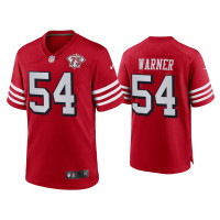 Men San Francisco 49ers #54 Fred Warner Scarlet 75th Anniversary Jersey