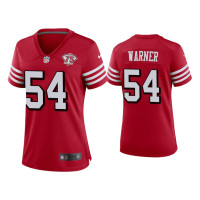 Women San Francisco 49ers #54 Fred Warner Scarlet 75th Anniversary Alternate Game Jersey