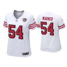 Women San Francisco 49ers #54 Fred Warner White 75th Anniversary Alternate Game Jersey