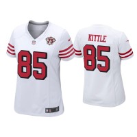 Women San Francisco 49ers #85 George Kittle White 75th Anniversary Alternate Game Jersey