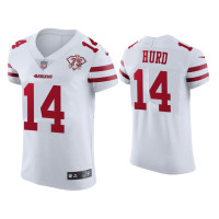 Men San Francisco 49ers #14 Jalen Hurd White 75th Anniversary Jersey