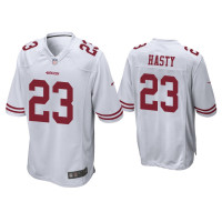 Men San Francisco 49ers #23 JaMycal Hasty White Game Jersey