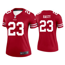 Women San Francisco 49ers #23 JaMycal Hasty Scarlet Legend Jersey