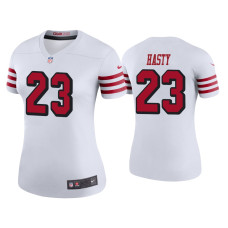 Women San Francisco 49ers #23 Color Rush Legend JaMycal Hasty White Jersey