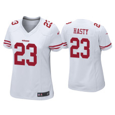 Women San Francisco 49ers #23 JaMycal Hasty White Game Jersey