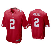 Men San Francisco 49ers #2 Jason Verrett Scarlet Game Jersey