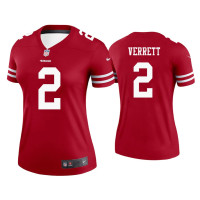 Women San Francisco 49ers #2 Jason Verrett Scarlet Legend Jersey