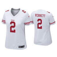 Women San Francisco 49ers #2 Jason Verrett White Game Jersey