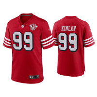 Men San Francisco 49ers #99 Javon Kinlaw Scarlet 75th Anniversary Jersey