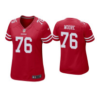 Women San Francisco 49ers #76 Jaylon Moore Scarlet Game Jersey