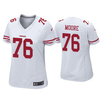 Women San Francisco 49ers #76 Jaylon Moore White Game Jersey