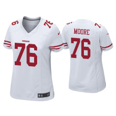 Women San Francisco 49ers #76 Jaylon Moore White Game Jersey