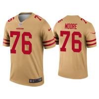 Men San Francisco 49ers #76 Jaylon Moore Gold Inverted Legend Jersey