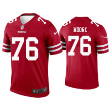 Men San Francisco 49ers #76 Jaylon Moore Scarlet Legend Jersey