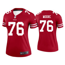 Women San Francisco 49ers #76 Jaylon Moore Scarlet Legend Jersey