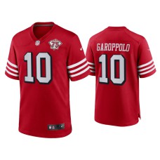 Men San Francisco 49ers #10 Jimmy Garoppolo Scarlet 75th Anniversary Jersey