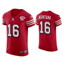 Men San Francisco 49ers #16 Joe Montana Scarlet 75th Anniversary Jersey