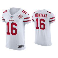 Men San Francisco 49ers #16 Joe Montana White 75th Anniversary Jersey