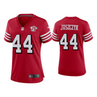 Women San Francisco 49ers #44 Kyle Juszczyk Scarlet 75th Anniversary Alternate Game Jersey