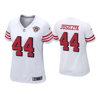 Women San Francisco 49ers #44 Kyle Juszczyk White 75th Anniversary Alternate Game Jersey