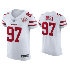 Men San Francisco 49ers #97 Nick Bosa White 75th Anniversary Jersey