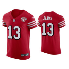 Men San Francisco 49ers #13 Richie James Scarlet 75th Anniversary Jersey