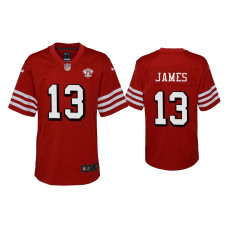 Youth San Francisco 49ers #13 Richie James Scarlet 75th Anniversary Jersey