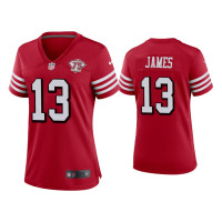 Women San Francisco 49ers #13 Richie James Scarlet 75th Anniversary Jersey