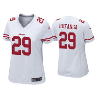 Women San Francisco 49ers #29 Talanoa Hufanga White Game Jersey