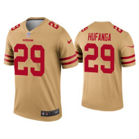 Men San Francisco 49ers #29 Talanoa Hufanga Gold Inverted Legend Jersey