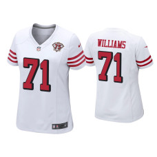 Women San Francisco 49ers #71 Trent Williams White 75th Anniversary Jersey