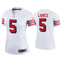 Women San Francisco 49ers #5 Trey Lance White Alternate Legend Jersey