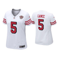 Women San Francisco 49ers #5 Trey Lance White 75th Anniversary Alternate Game Jersey