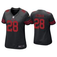 Women San Francisco 49ers #28 Trey Sermon Black Game Jersey